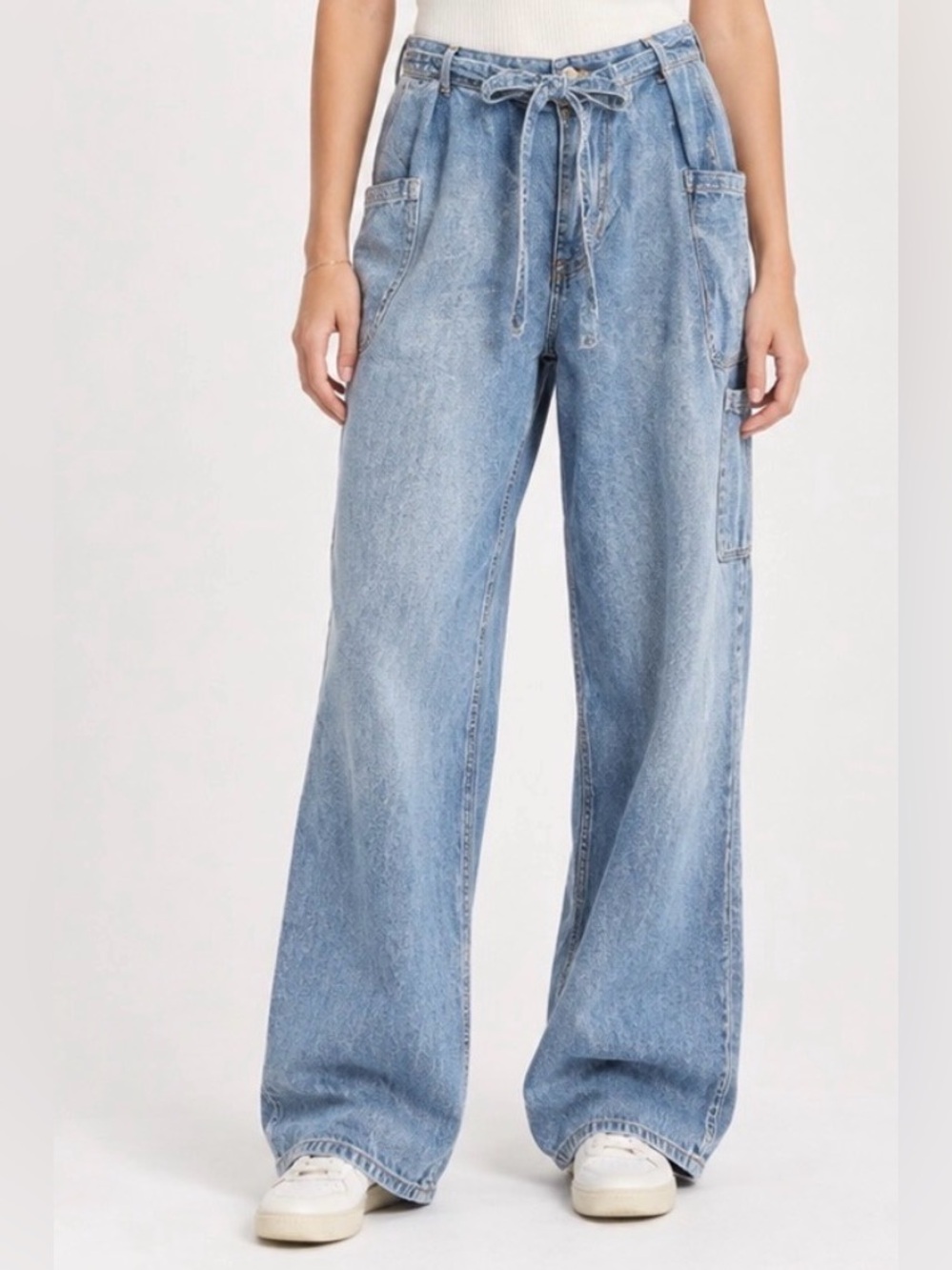 Free People We The Free Light Wash Dunes Wide Leg Jeans Size 27 57185